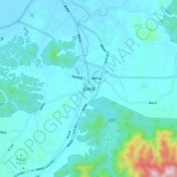 Topografisk kort Chian, højde, terræn