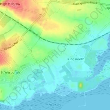 Topografisk kort Beluncle, højde, terræn