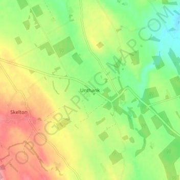 Topografisk kort Unthank, højde, terræn