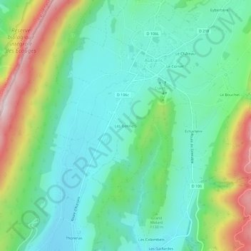 Topografisk kort Les Gonnets, højde, terræn