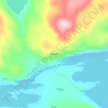 Topografisk kort Rötviken, højde, terræn