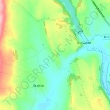Topografisk kort Horton, højde, terræn