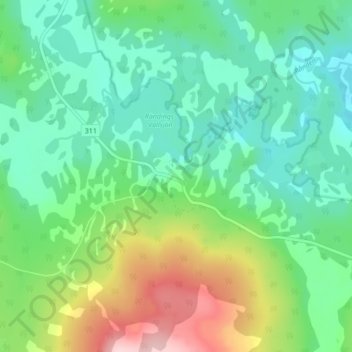 Topografisk kort Ränningsvallen, højde, terræn