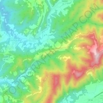 Topografisk kort Vargo, højde, terræn