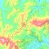 Topografisk kort Urbino, højde, terræn