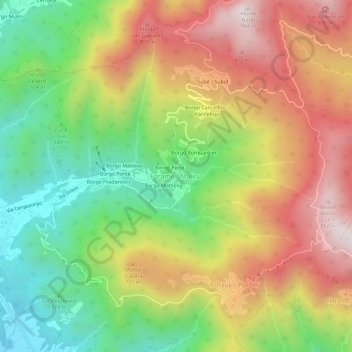 Topografisk kort Forame, højde, terræn