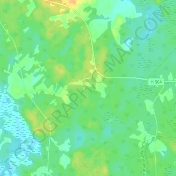 Topografisk kort Gajemåla, højde, terræn