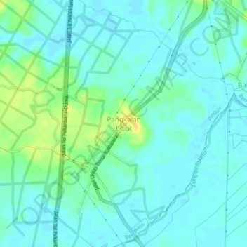 Topografisk kort Pangkalan Libut, højde, terræn