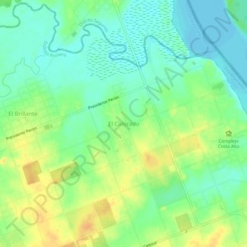 Topografisk kort El Colorado, højde, terræn