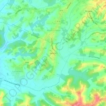 Topografisk kort Apparita, højde, terræn