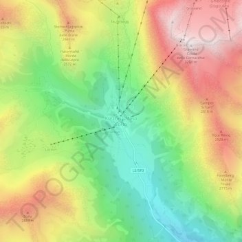 Topografisk kort Maso Corto, højde, terræn