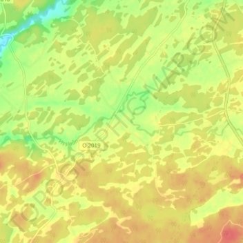 Topografisk kort Berg, højde, terræn