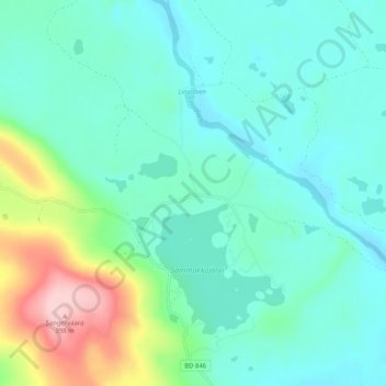 Topografisk kort Sammakko, højde, terræn