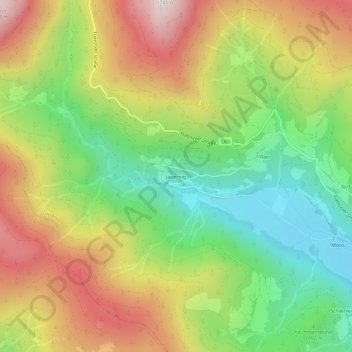 Topografisk kort Jauernig, højde, terræn