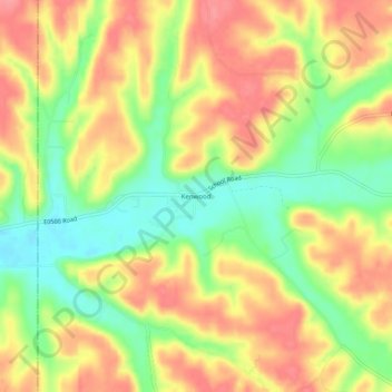Topografisk kort Kenwood, højde, terræn