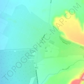 Topografisk kort Nogolí, højde, terræn