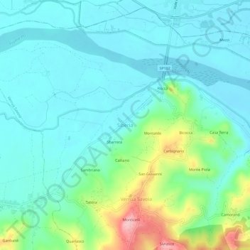 Topografisk kort Siberia, højde, terræn