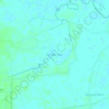 Topografisk kort Sungai Ular, højde, terræn