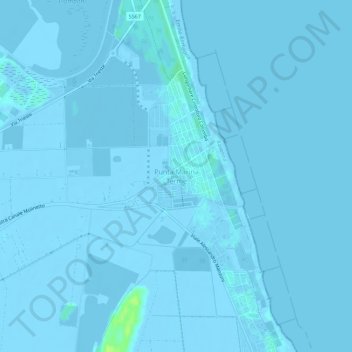 Topografisk kort Punta Marina Terme, højde, terræn