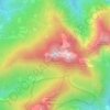 Topografisk kort Corno di Canzo Occidentale, højde, terræn