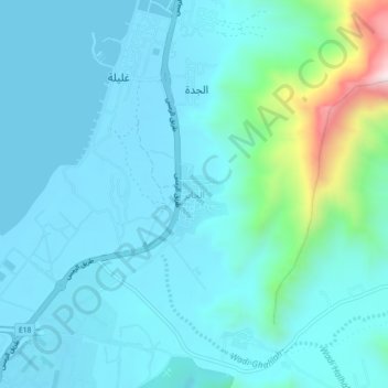 Topografisk kort Al Hayr, højde, terræn