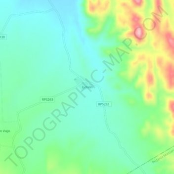 Topografisk kort Ischilín, højde, terræn