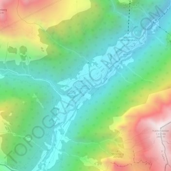 Topografisk kort Vättis, højde, terræn