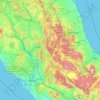 Topografisk kort Monti Reatini, højde, terræn