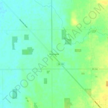 Topografisk kort Warrington, højde, terræn