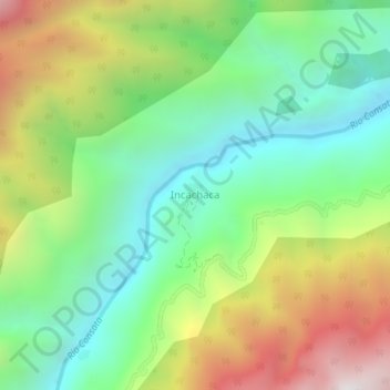 Topografisk kort Incachaca, højde, terræn