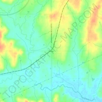 Topografisk kort Milfay, højde, terræn