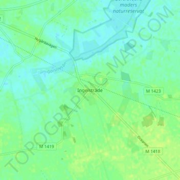 Topografisk kort Ingelsträde, højde, terræn