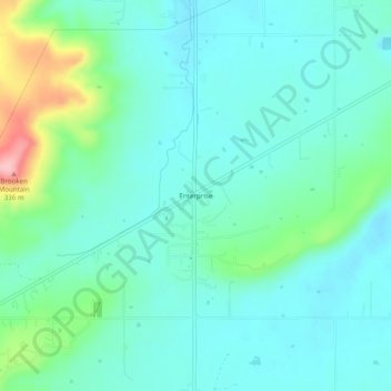 Topografisk kort Enterprise, højde, terræn
