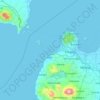 Topografisk kort Pulau Ular, højde, terræn
