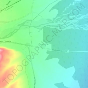 Topografisk kort San Lucas, højde, terræn