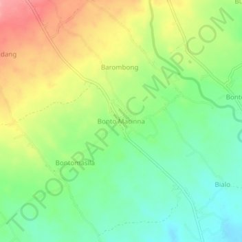 Topografisk kort Bonto Macinna, højde, terræn
