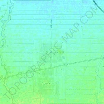 Topografisk kort Prodromos, højde, terræn