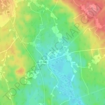 Topografisk kort Getasjökvarn, højde, terræn