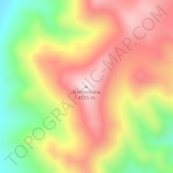 Topografisk kort Tramontana, højde, terræn