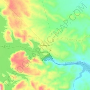 Topografisk kort Los Reyunos, højde, terræn