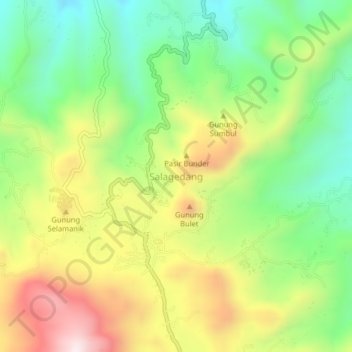 Topografisk kort Salagedang, højde, terræn