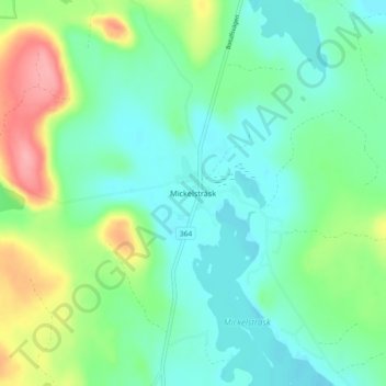 Topografisk kort Mickelsträsk, højde, terræn