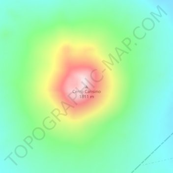 Topografisk kort Cerro Cansino, højde, terræn
