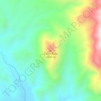 Topografisk kort Cerro Bola, højde, terræn
