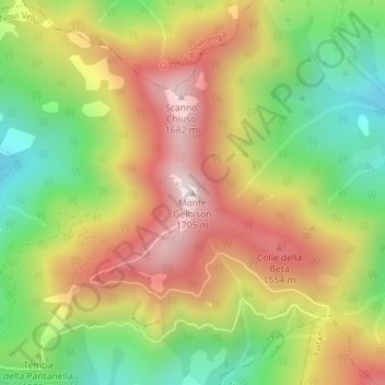 Topografisk kort Novi Velia, højde, terræn