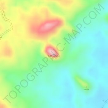 Topografisk kort Bukit Mohotuo, højde, terræn