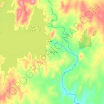Topografisk kort La Florida, højde, terræn