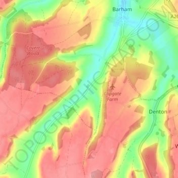 Topografisk kort Breach, højde, terræn