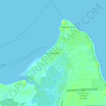Topografisk kort Barra Grande, højde, terræn