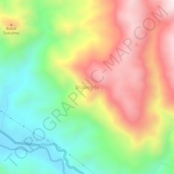 Topografisk kort Bilalang Iv, højde, terræn